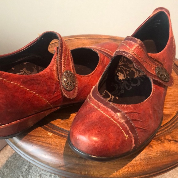 Aetrex Brown Leather Flats Topstitching EUC - Picture 4 of 16